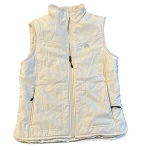 Nike ACG White Vest sz M Women's Quilted Puffer Vest Fur trim
